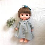＊前あきのふんわりワンピース＊グレー  レミン ソラン メルちゃん