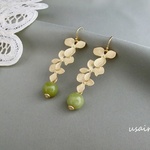 【再販】フラワーリンク×抹茶グリーンピアス