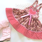 ❤️Ruban mou❤️ハッピーバレンタイン❤️サロペットスカート❣️チョコ柄ハート❤️120cm
