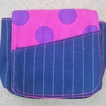 〒送料無料・ハンポケ：ポケット付水玉