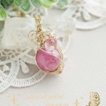 インカローズ×ピンクトパーズ＊純愛の鈴　ペンダントトップ（ネックレス＊天然石＊ワイヤーアクセサリー＊ワイヤーアートジュエリー）