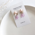 春ピアス♡桜色ビジューピアス♡