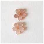 🌸シェルの桜ビーズ&14kgf玉付きピン　セット🌸影付きﾋﾟﾝｸ