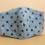 子供用立体マスク　６層ガーゼ　デニム風星
