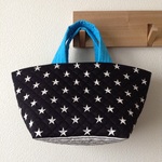 キルティングdeトートバッグ-C ＃016【星☆BK】