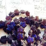 【4コセット】JIRI＊IVANA czech beads#チェコビーズ maple leaf  13㎜ zairit grape🍇one side
