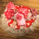 犬・猫の首輪　約27～29.5　cocoちゃんバンダナチョーカー　赤・バレンタインスペシャル作品・姫・ハート