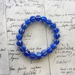 再販！【1連20コセット】JIRI＊IVANA czech beads #チェコビーズ melon round 8㍉ 不規則 Bleu Adriatique/bronze