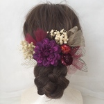 wasou  purple red ヘッドドレス