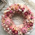 春待ちリース〜ピンクの花たち〜