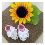 【cute】コットンのベビーシューズ＊girlie ホワイト
