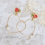 coral pink×heart hoop