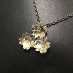 桜とピンクダイヤのシルバーペンダント４