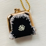 ミナペルホネン◎がま口アクセサリーケース◎jelly flower 黒