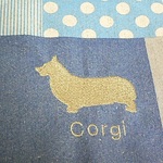 Delightful♪　コーギー　シルエット刺繍ミニミニペタンコバッグ　お名前入れちゃう！？