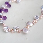 14KGF　amethyst　pearl necklace[nc396]
