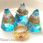 ［再販5］癒し/沖縄の海オルゴナイト*リングスタンド*