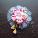 つまみ細工髪飾り  ベビーヘアクリップ  桜の花