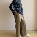 売約済み ✳︎ 大人のチノワイドパンツ ＊ キャメルベージュ 