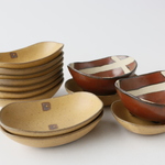 【mamichan2様ご予約品】豆皿（マスタード）と三つ足プチボウル（鉄赤クロス）