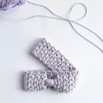 りぼん風コットンヘアバンド＊パープル×グレー