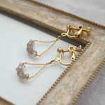 Matte gray Czech Beads Earring