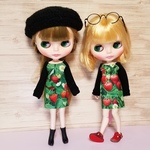リカちゃんブライスの洋服(いちご柄)