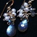 K14GF*宝石質ラブラドライトのピアス