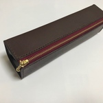 ガバッと開くペンケース ダークブラウン