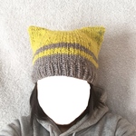 【値下げ】手編み😸ネコ耳ニット帽  Mサイズ