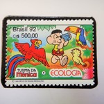 ブラジル　地球サミット切手ブローチ　4696