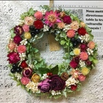 送料無料☆紫陽花の華やかドライフラワーリース