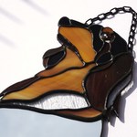 ステンドグラス　鏡　ちょっと見ラー　ダックスフンド犬　B1