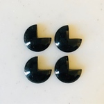 Vintage Black Packman Glass Cabochons 《4543》