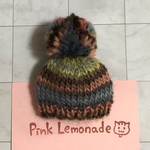 プチブライスサイズ ブラウン×グリーン×グレー系ニット帽