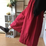 【お直し無料】ガーゼ ワイドパンツ 赤