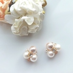 【＊再販＊】Parfum de fleurs＊さくら色のコットンパールとビジューイヤリング