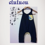 ☆★all season サロぺ☆ネイビー×yellowtriangle☆★90サイズ　ミニbagつき