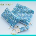 ◇◆Special Price◆◇LIBERTY　 Jenny's Ribbons/ ジェニーズリボンズ　ラムネ　ビニコのクリアマチ付きポーチ・miniポーチ・本革キーチャーム　3点セット
