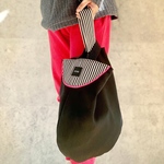 NEON KNOT BAG - pink×stripe【S】（ネオンノットバック ピンク×ストライプ）