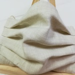 再販15/L/ベージュ/近江/麻/リネン/夏/無地/立体プリーツ/ガーゼマスク/大人/ヒノデヤ