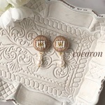 丸まるコロン 〜刺繍ピアス/イアリング（ベージュ）