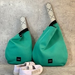 オルテガ KNOT BAG - light green【M】(ライトグリーン×オルテガグレー）