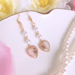 ❤︎No.24❤︎揺れるアリッサムハートピアスイヤリング