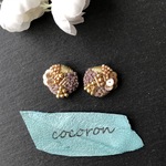 Gold 刺繍ピアス/イヤリング