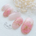 MOROSY130☆桃花 ピンク 春 花 桜 ブライダル ネイルチップ