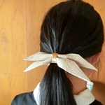 [送料無料] 簡単アレンジ☆レザーリボンのポニーフック  ⑤