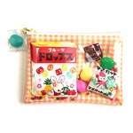 再販・ちいさな駄菓子屋さんのミニポーチ◎おれんじ