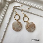 ブルーべっ甲スクエアピアス/イヤリング