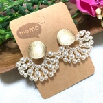 パールレース×ゴールドピアス♡